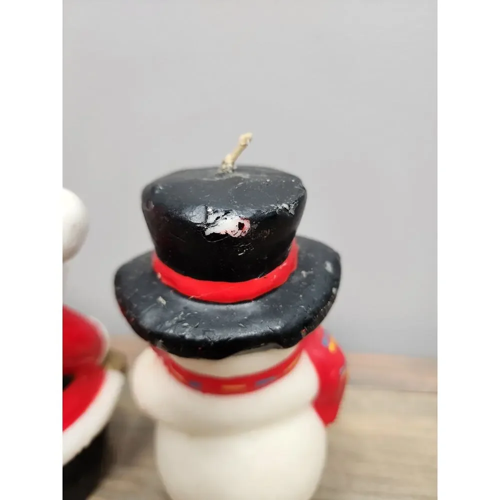 Santa and Snowman Christmas Vintage Candles 6